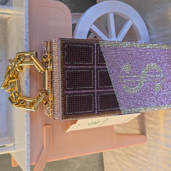 Caleesa $ Money Crystal Handbag Witg Crossbody Chain NWT - Picture 3 of 8